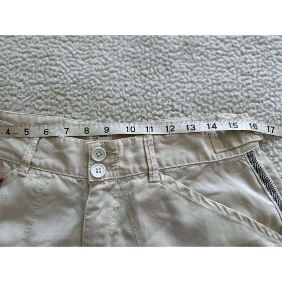 Dylan by True Grit Pants Womens Tencel Ivory Side Stripe Crop Ankle Relax Size 6 - Picture 6 of 8